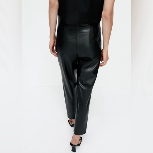 Zara High Waisted Faux Leather Pants - Picture 2 of 5
